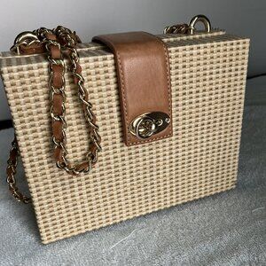 J. McLaughlin Wicker Evelynn Crossbody Box Purse